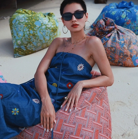 NWT Embroidered MIDI Denim Dress - 3798/002 - Picture 6 of 16